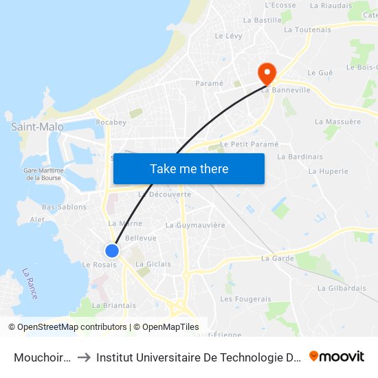 Mouchoir Vert to Institut Universitaire De Technologie De Saint-Malo map