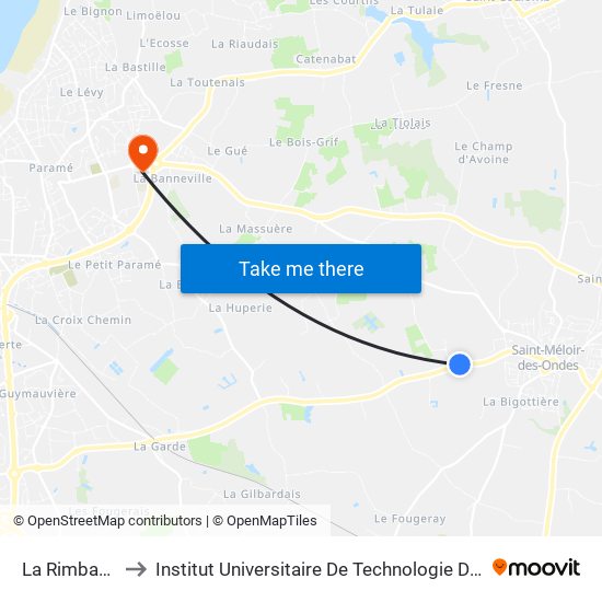 La Rimbaudais to Institut Universitaire De Technologie De Saint-Malo map
