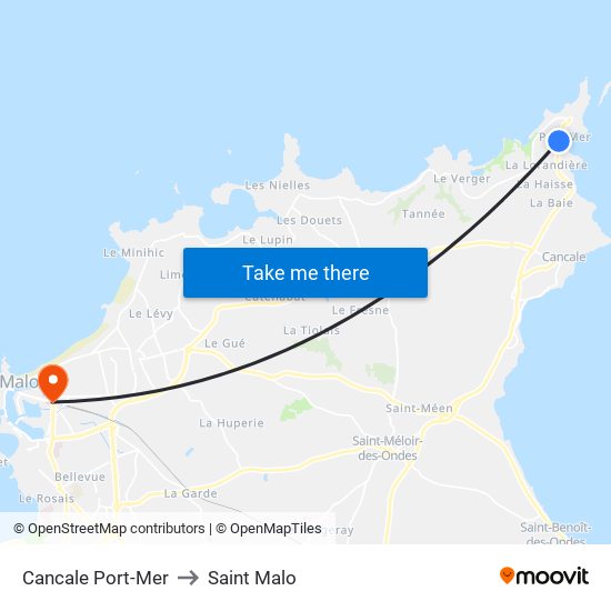 Cancale Port-Mer to Saint Malo map