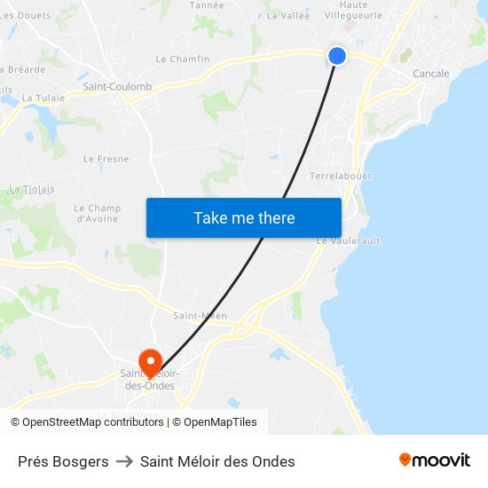 Prés Bosgers to Saint Méloir des Ondes map