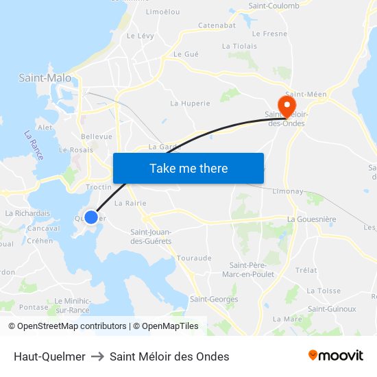 Haut-Quelmer to Saint Méloir des Ondes map