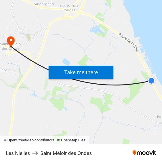 Les Nielles to Saint Méloir des Ondes map