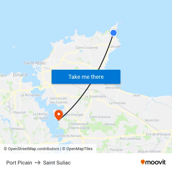 Port Picain to Saint Suliac map