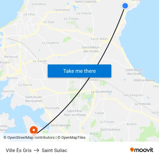 Ville Ès Gris to Saint Suliac map