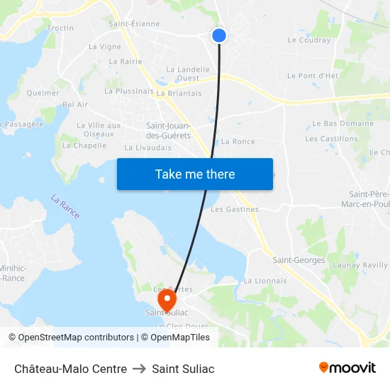 Château-Malo Centre to Saint Suliac map