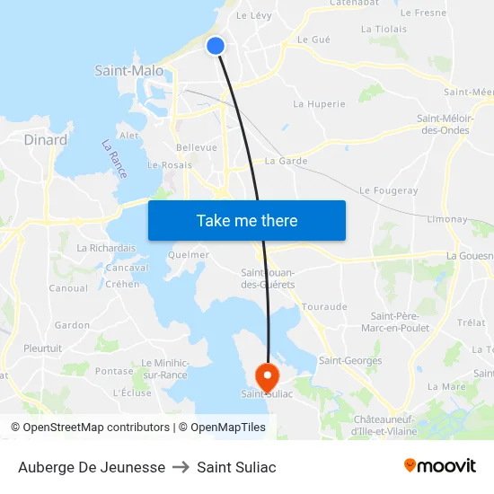 Auberge De Jeunesse to Saint Suliac map