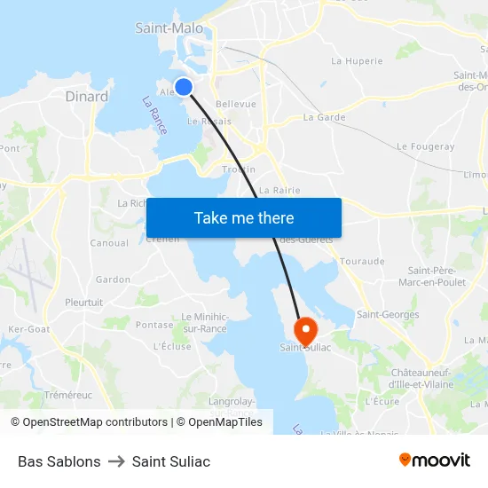 Bas Sablons to Saint Suliac map
