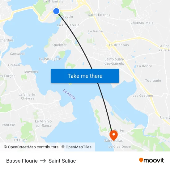 Basse Flourie to Saint Suliac map