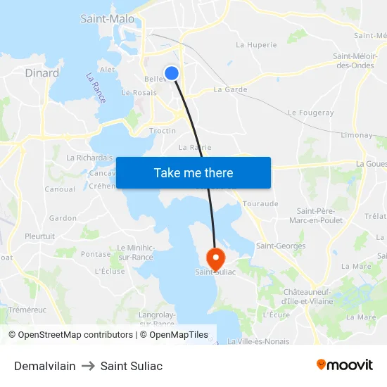 Demalvilain to Saint Suliac map