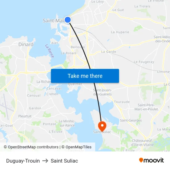 Duguay-Trouin to Saint Suliac map