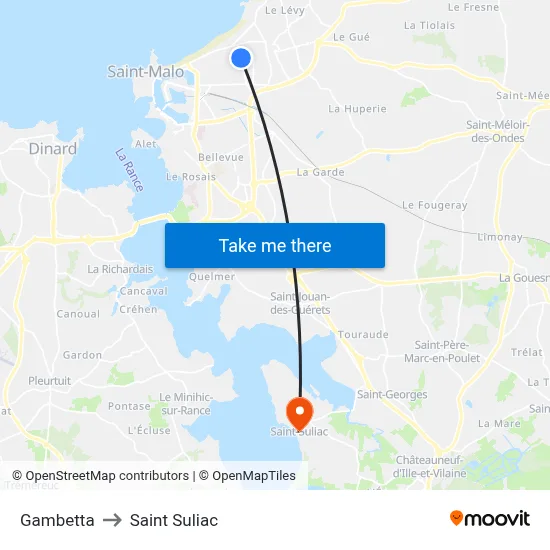 Gambetta to Saint Suliac map