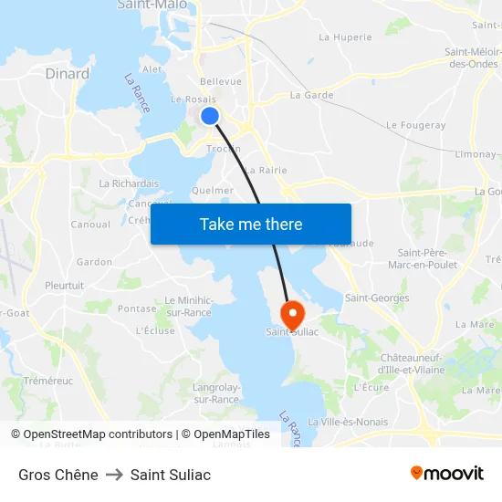Gros Chêne to Saint Suliac map