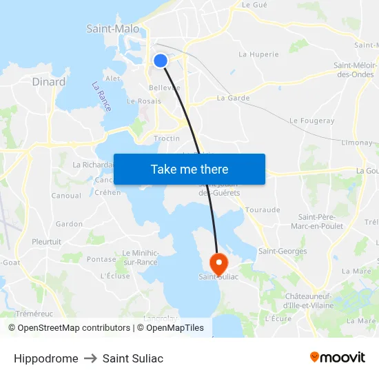 Hippodrome to Saint Suliac map