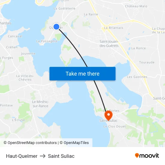 Haut-Quelmer to Saint Suliac map
