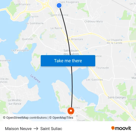 Maison Neuve to Saint Suliac map