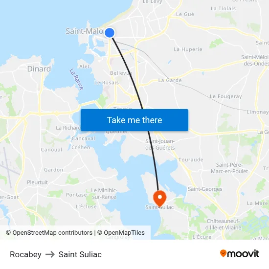 Rocabey to Saint Suliac map