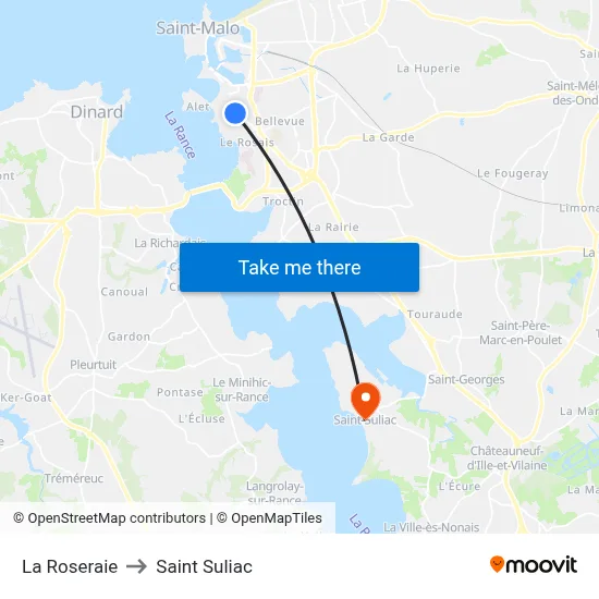 La Roseraie to Saint Suliac map