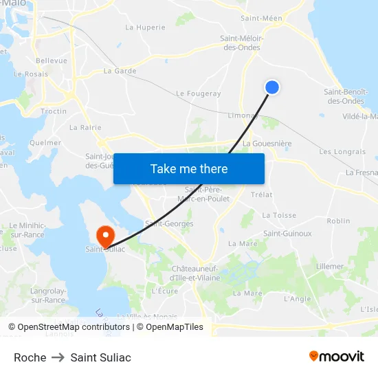 Roche to Saint Suliac map