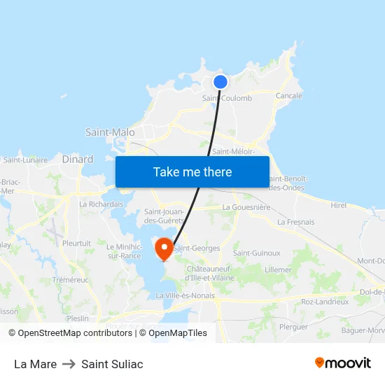 La Mare to Saint Suliac map
