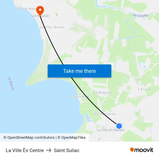 La Ville Ès Centre to Saint Suliac map
