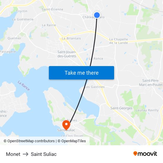 Monet to Saint Suliac map