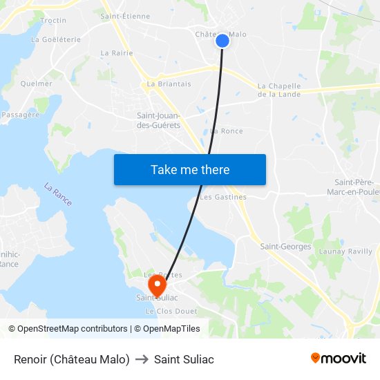 Renoir (Château Malo) to Saint Suliac map