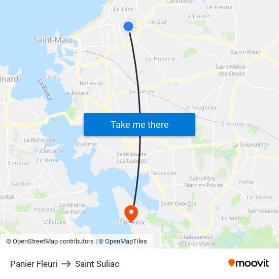 Panier Fleuri to Saint Suliac map