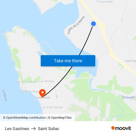 Les Gastines to Saint Suliac map