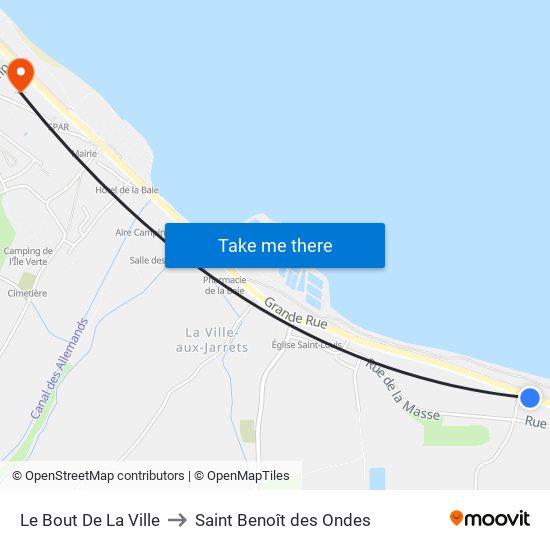 Le Bout De La Ville to Saint Benoît des Ondes map