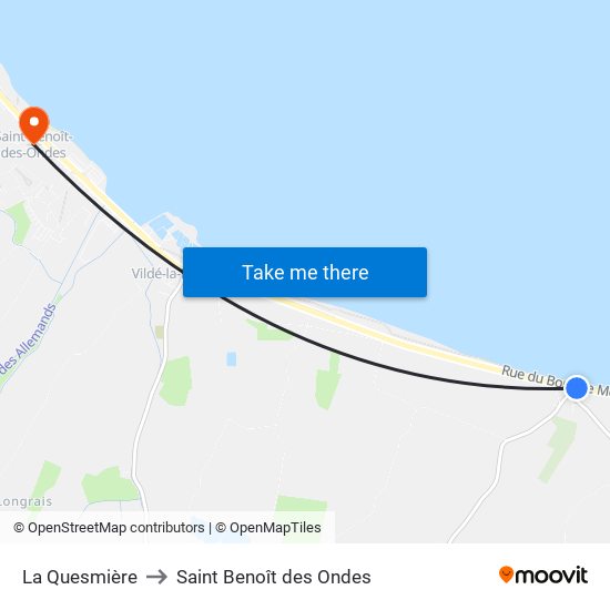 La Quesmière to Saint Benoît des Ondes map