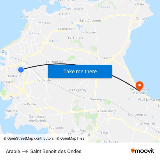 Arabie to Saint Benoît des Ondes map