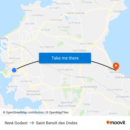 René Godest to Saint Benoît des Ondes map