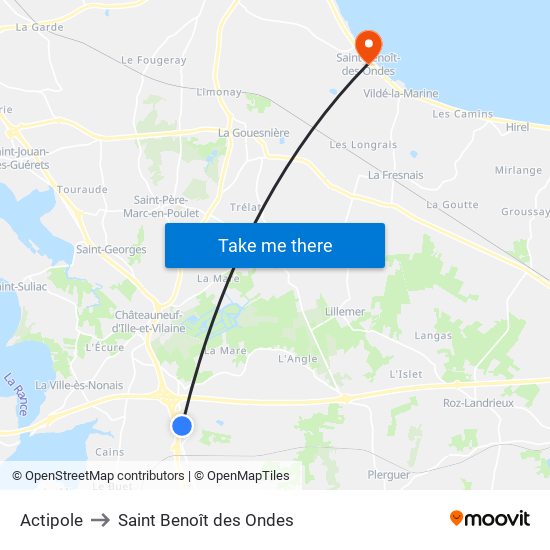 Actipole to Saint Benoît des Ondes map