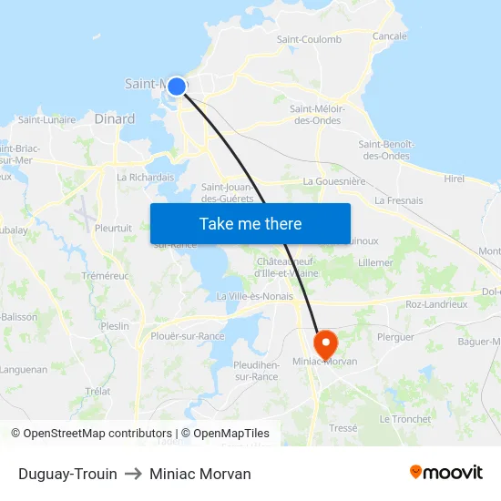 Duguay-Trouin to Miniac Morvan map