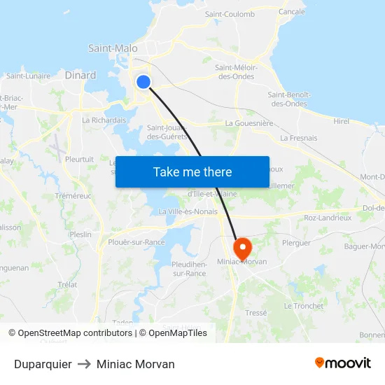 Duparquier to Miniac Morvan map