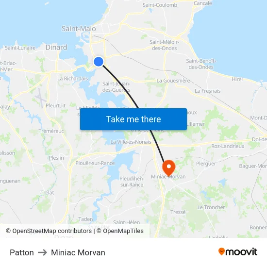 Patton to Miniac Morvan map