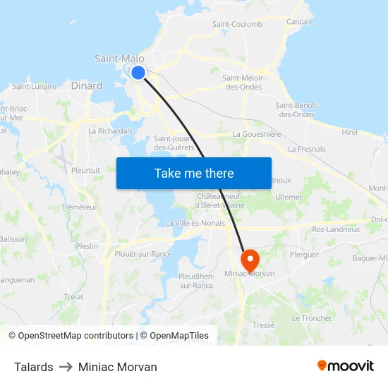 Talards to Miniac Morvan map