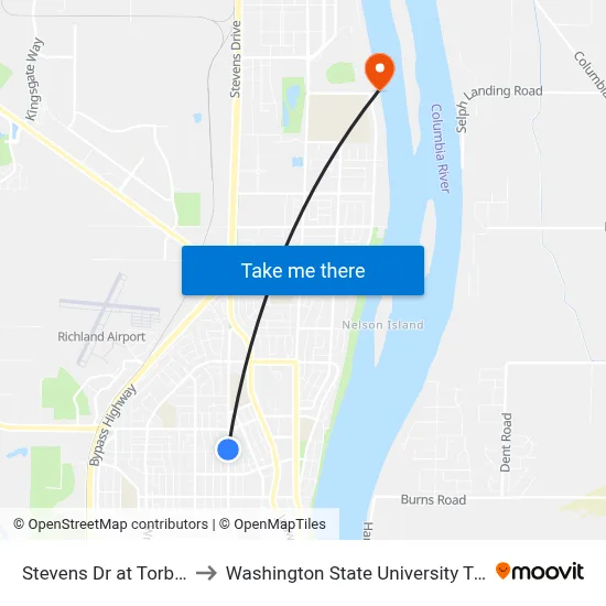 Stevens Dr at Torbett St to Washington State University Tri-Cities map