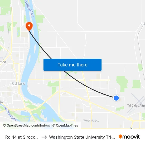 Rd 44 at Sirocco Dr to Washington State University Tri-Cities map