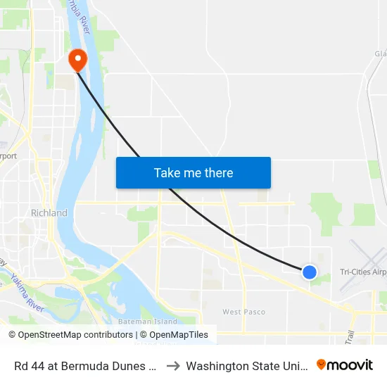 Rd 44 at Bermuda Dunes / Meadowsweet St to Washington State University Tri-Cities map