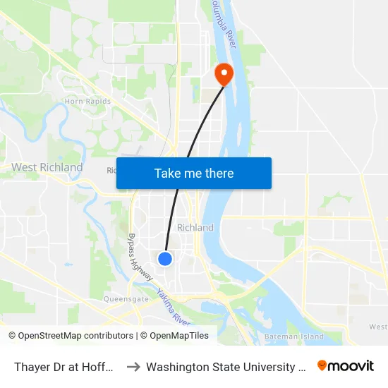 Thayer Dr at Hoffman St to Washington State University Tri-Cities map
