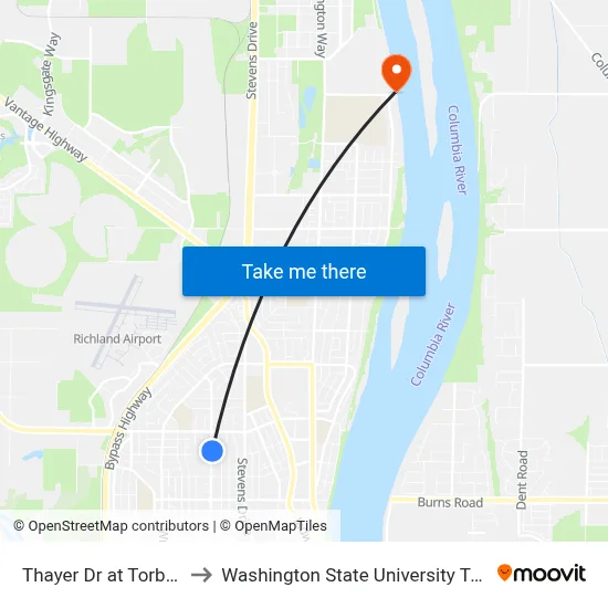 Thayer Dr at Torbett St to Washington State University Tri-Cities map