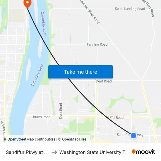 Sandifur Pkwy at Rd 84 to Washington State University Tri-Cities map