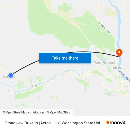 Grandview Drive-In (Across From Safeway) to Washington State University Tri-Cities map