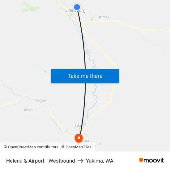 Helena & Airport - Westbound to Yakima, WA map