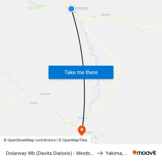 Dolarway Wb (Davita Dialysis) - Westbound to Yakima, WA map