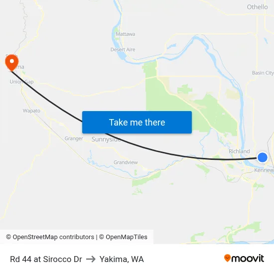 Rd 44 at Sirocco Dr to Yakima, WA map