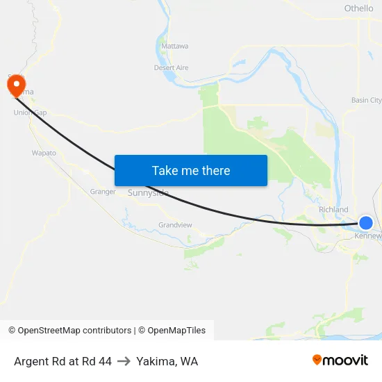 Argent Rd at Rd 44 to Yakima, WA map