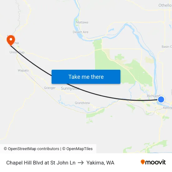 Chapel Hill Blvd at St John Ln to Yakima, WA map