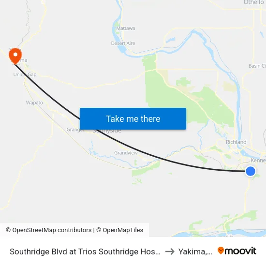 Southridge Blvd at Trios Southridge Hospital South to Yakima, WA map